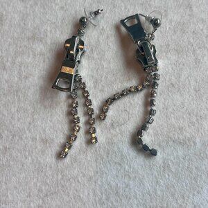 Crystal zipper earrings